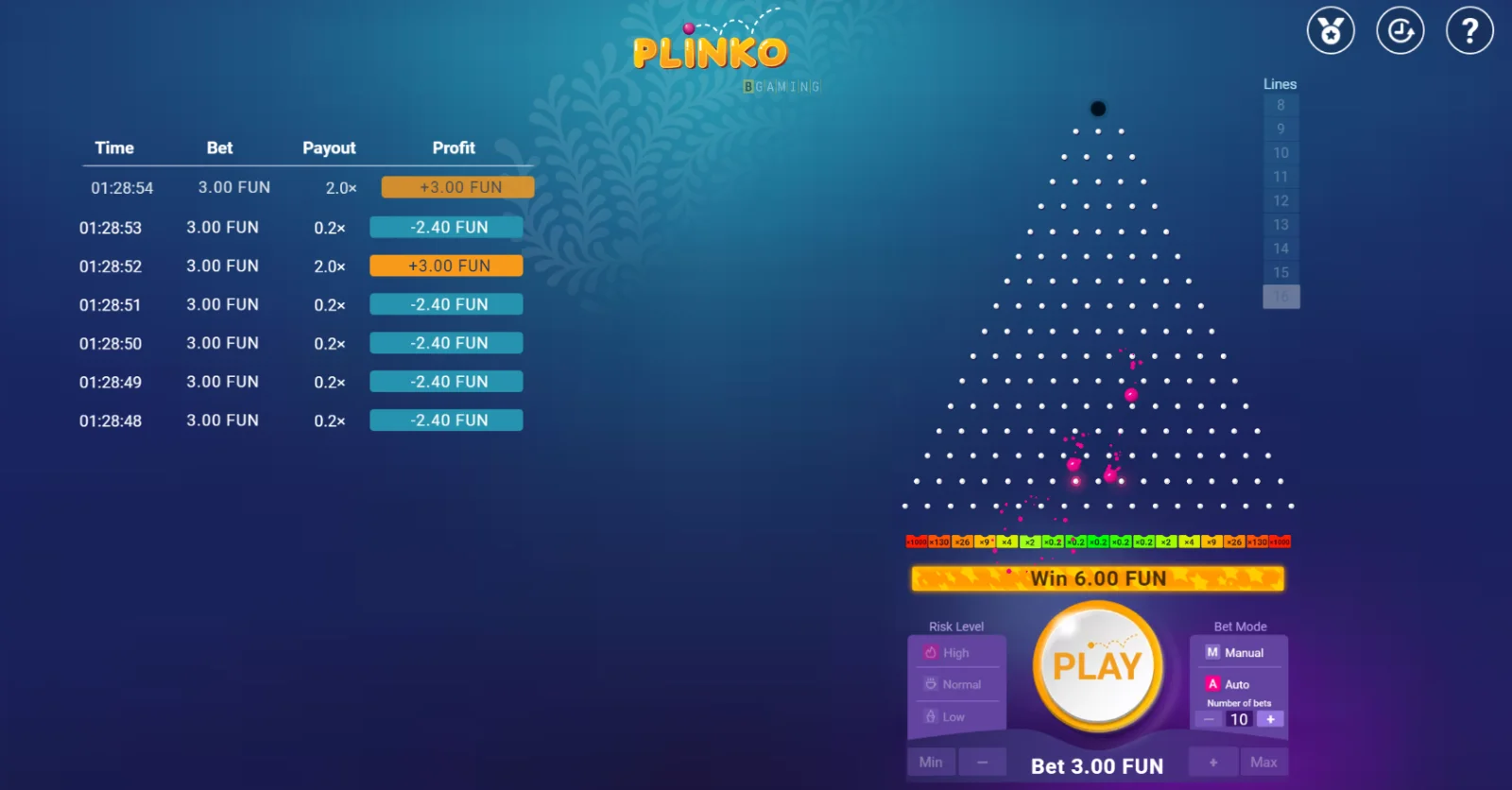 Plinko demo